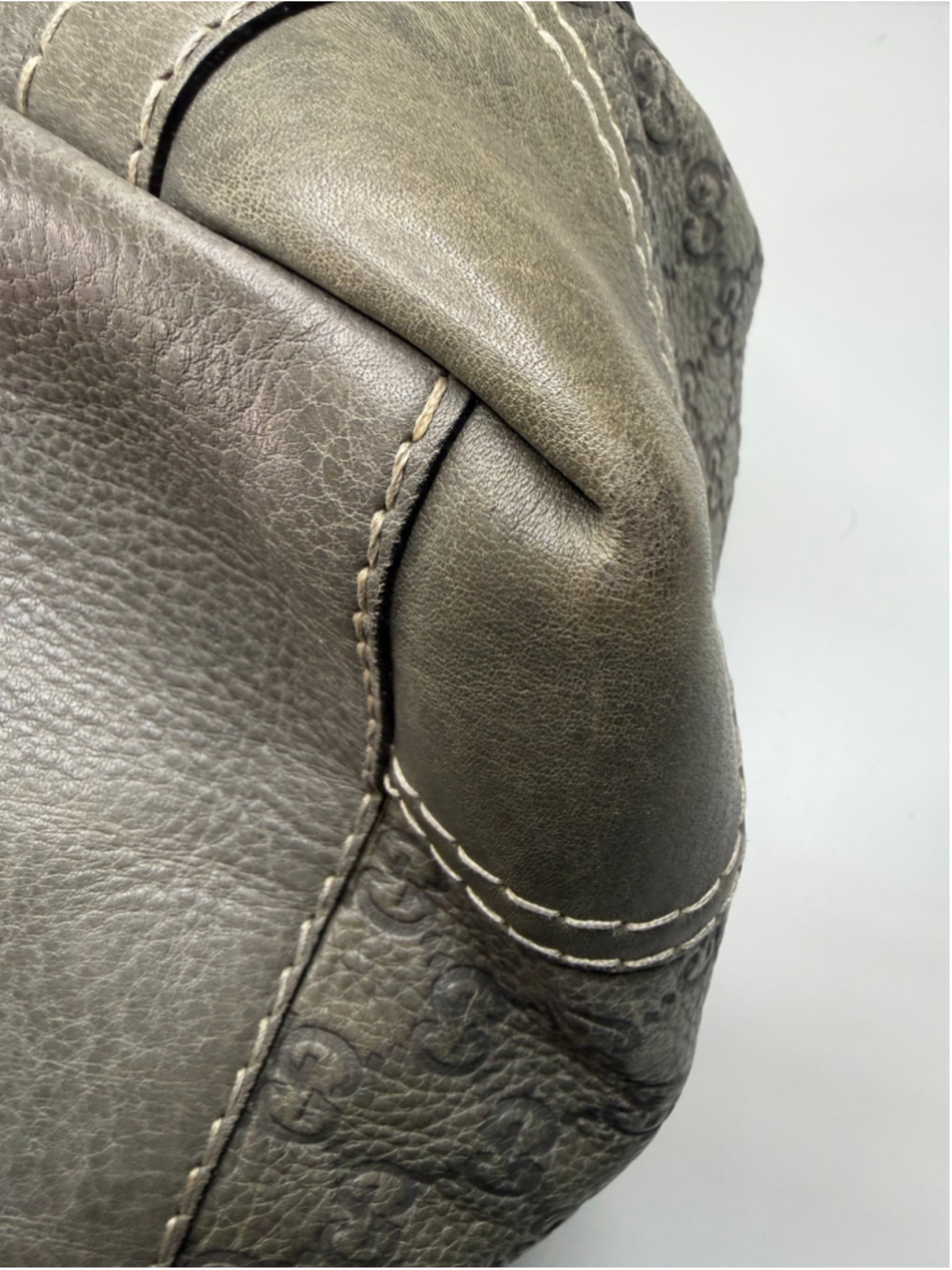 Women's Gucci GG Guccissima Leather Tote Bag, One Size, Grey and Gold - Picture 8 of 16